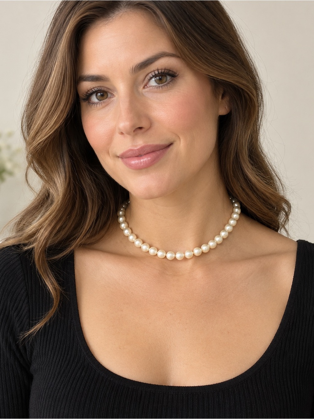 1928 Jewelry Faux Pearl Choker Necklace Gold Tone Vintage Style